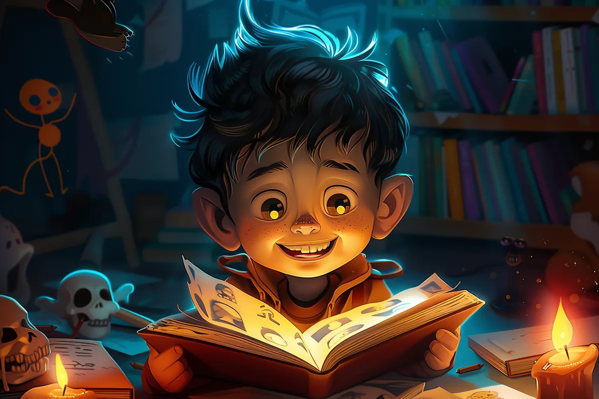 Boy with coloring book